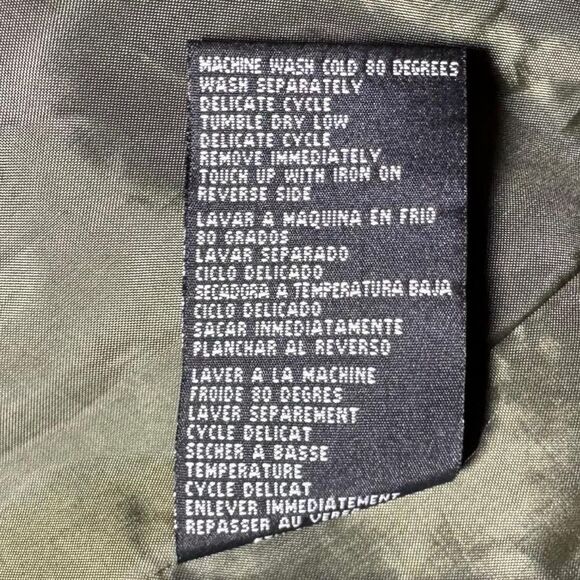 Men’s XXL Olive Green Suede Leather Jacket ISZ Leathers Button Front Coat Lined - Picture 6 of 6